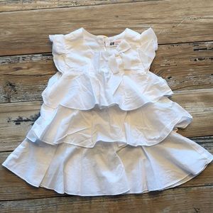 H&M Kids white ruffled shirt